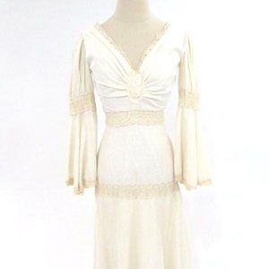 Gunne Sax STYLE Vintage Linen 60s Wedding Dress